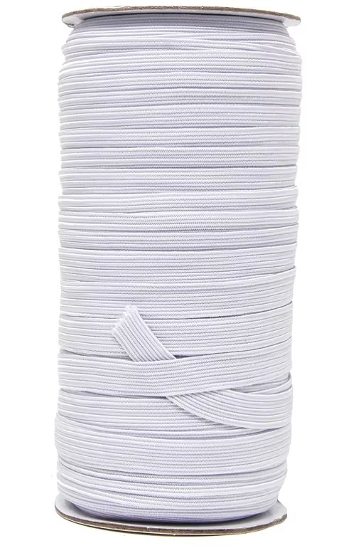 1/4" Width Braided Elastic Band/Elastic Rope White Stretch Knitted Elastic Cord for Sewing Accessories