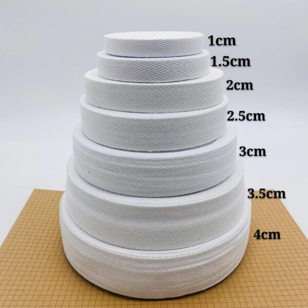 Custom Width Herringbone Pattern Thin Cotton Binding Tape Waistband Elastic Woven Webbing Trim