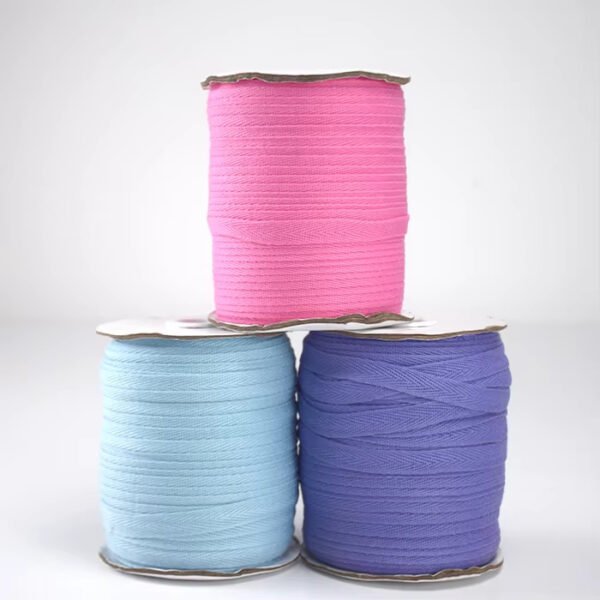 Detail-01 High Quality Eco-friendly 10mm Pure Cotton Wear-resistant Twill Herringbone Tape Herringbone Webbing for Bag Straps