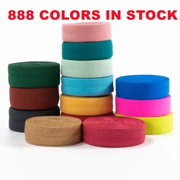 Wholesale Fold Over Elastic Tape Folded Elastic 3/4 Nylon Spandex Twill Tape Bias Binding Tape for Underwear