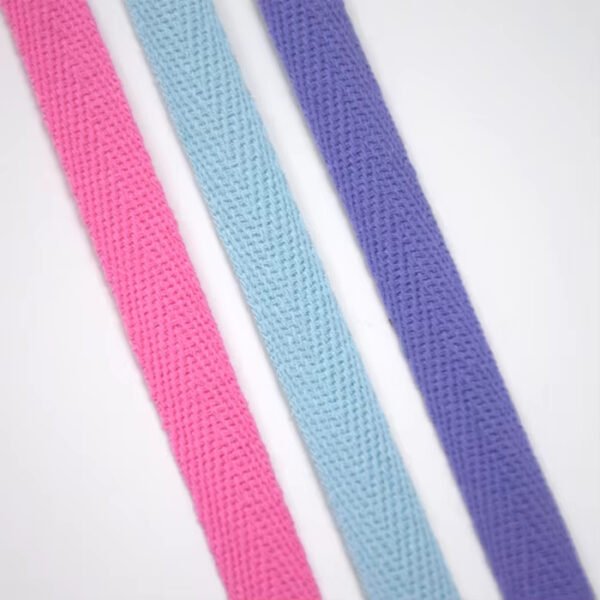 Detail-02 High Quality Eco-friendly 10mm Pure Cotton Wear-resistant Twill Herringbone Tape Herringbone Webbing for Bag Straps