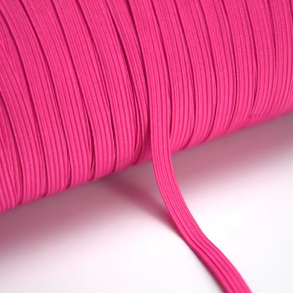 Detail-03 In Stock 5mm 6mm 9mm Multi-color Polyester Braided Elastic Band Elastic Braided Webbing for Apparel Shoes