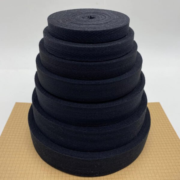 Custom Width Herringbone Pattern Thin Cotton Binding Tape Waistband Elastic Woven Webbing Trim