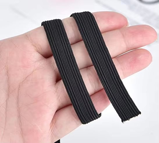 1/4" Width Braided Elastic Band/Elastic Rope White Stretch Knitted Elastic Cord for Sewing Accessories