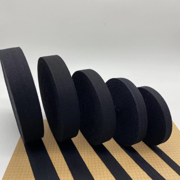 Custom Width Herringbone Pattern Thin Cotton Binding Tape Waistband Elastic Woven Webbing Trim