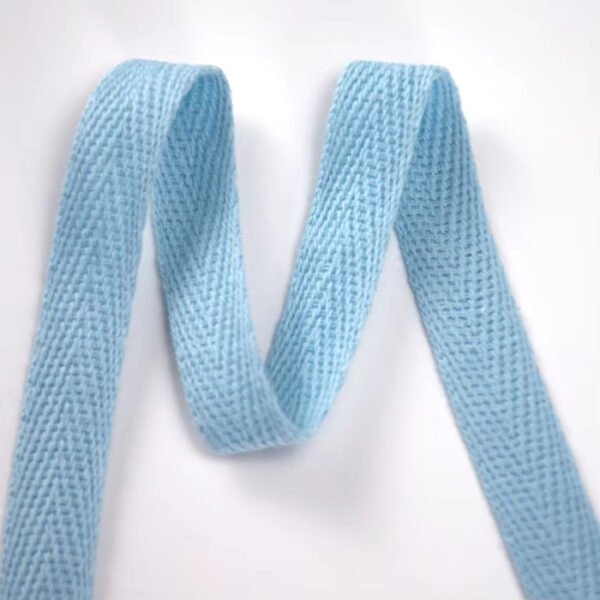 Detail-07 High Quality Eco-friendly 10mm Pure Cotton Wear-resistant Twill Herringbone Tape Herringbone Webbing for Bag Straps
