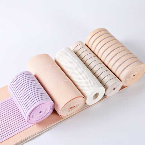 High Elastic Custom Woven Wide Breathable Fish Line Silk Elastic Orthopaedics Waist Band Webbing for Medical Bandage