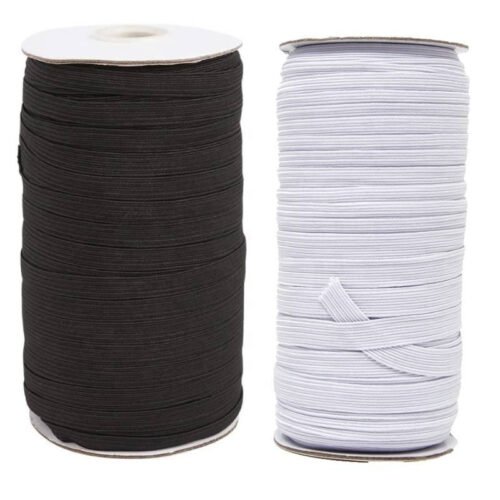 1/4" Width Braided Elastic Band/Elastic Rope White Stretch Knitted Elastic Cord for Sewing Accessories