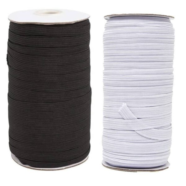 1/4" Width Braided Elastic Band/Elastic Rope White Stretch Knitted Elastic Cord for Sewing Accessories