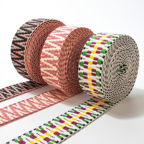 Custom Braided Decorative Wavy Webbing Trim Dress Hats Shoes Bags Ethnic Cotton Webbing Belts for Clothing Accessories