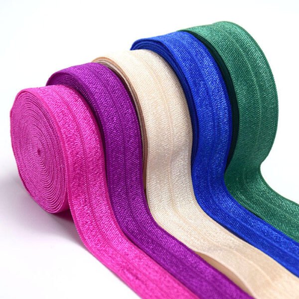 Main-01 20MM Wholesale Colorful Fold Over Elastic Ribbon Binding Bias Tape for Clothes Webbing