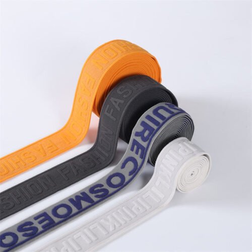 3D Embossed and Debossed Weaving Elastic Band Printed Band Underwear Jacquard Woven Knitted Nylon Elastic Band for Clothes