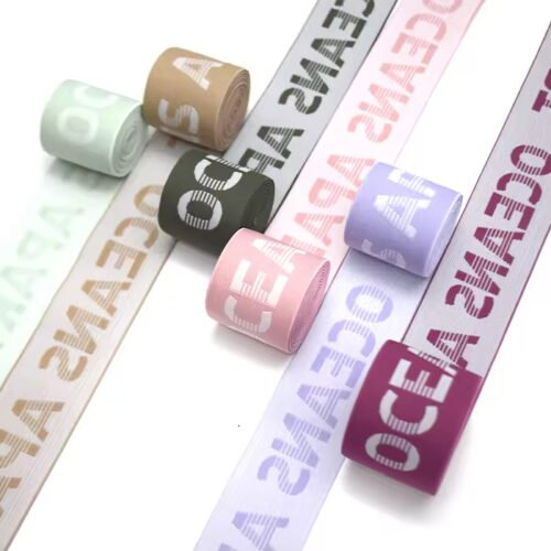 Free sample Customized Width Design Printed Jacquard Elastic Webbing Nylon Elastic Band for Garment