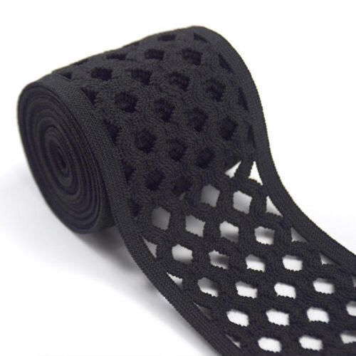 Black Mesh Elastic Band for Underwear Waistband Clothing Embellished Sports Pants