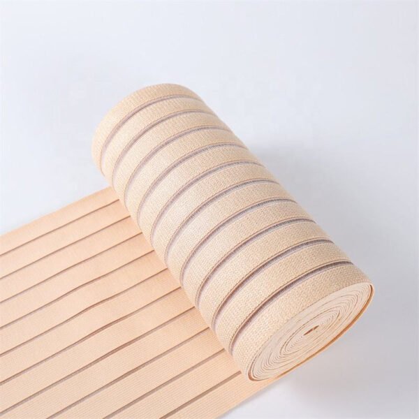 High Elastic Custom Woven Wide Breathable Fish Line Silk Elastic Orthopaedics Waist Band Webbing for Medical Bandage