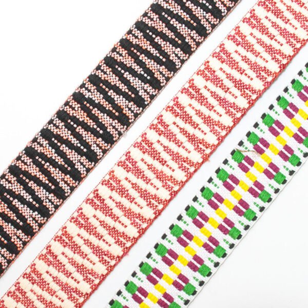 Custom Braided Decorative Wavy Webbing Trim Dress Hats Shoes Bags Ethnic Cotton Webbing Belts for Clothing Accessories