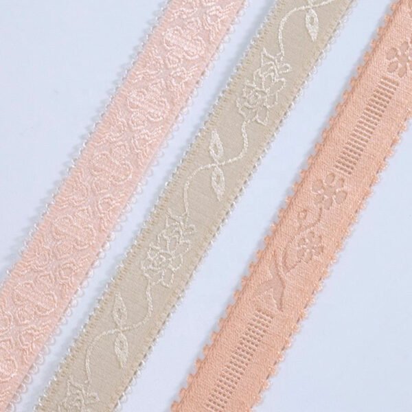 Factory Underwear Accessories Custom Jacquard Pattern Non-slip Nylon Plush Elastic Bra Shoulder Straps Elastic Band