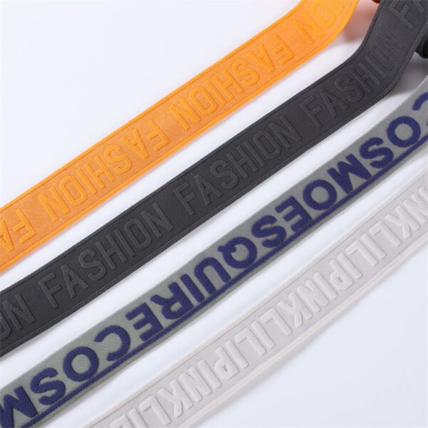 3D Embossed and Debossed Weaving Elastic Band Printed Band Underwear Jacquard Woven Knitted Nylon Elastic Band for Clothes