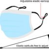 Soft Medical Elastic Band for Sewing Stretchy Strap With Adjuster Stoppers Clip Earmuff Ear Loops for Adult Kids