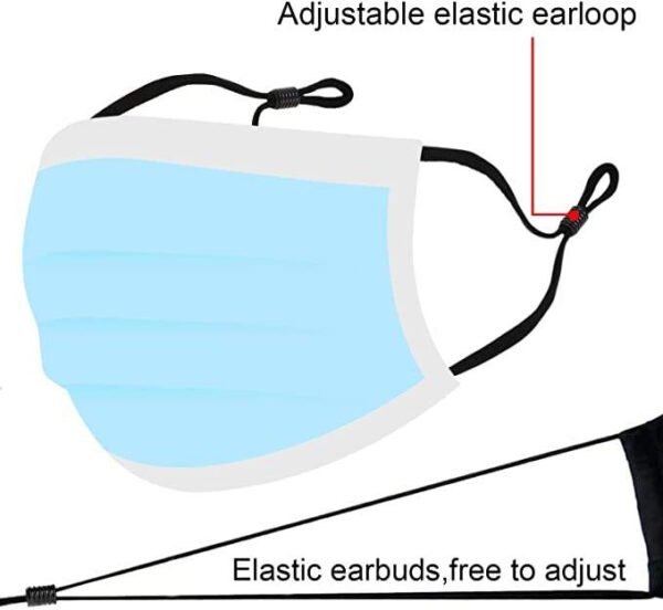Soft Medical Elastic Band for Sewing Stretchy Strap With Adjuster Stoppers Clip Earmuff Ear Loops for Adult Kids