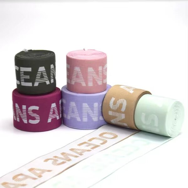 Main-02 Free sample Customized Width Design Printed Jacquard Elastic Webbing Nylon Elastic Band for Garment