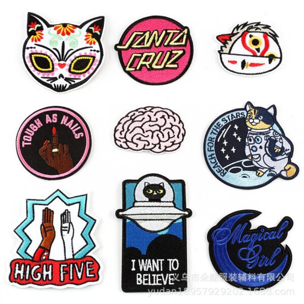 50pcs Random Assorted Styles Outdoors Embroidered Iron on Patches DIY Sew Applique Repair Patch