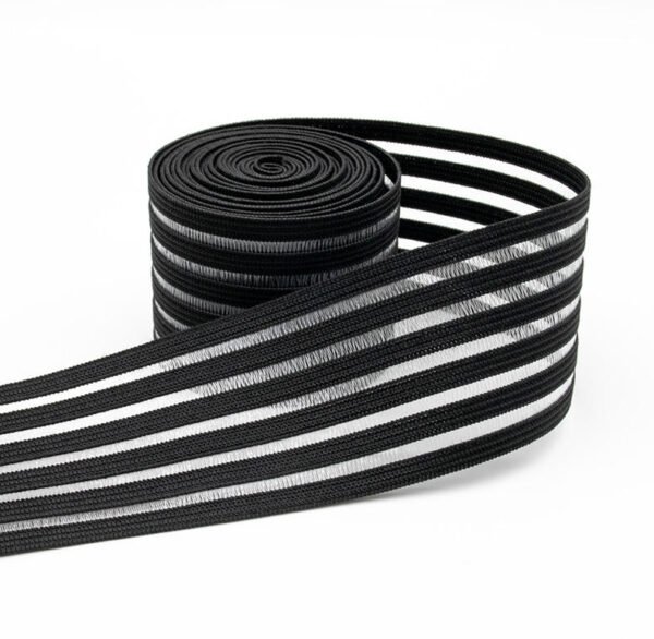 Main-03 Custom Black Wide Breathable Medical Elastic Waistband Fish Silk Elastic Webbing for Abdominal Binder