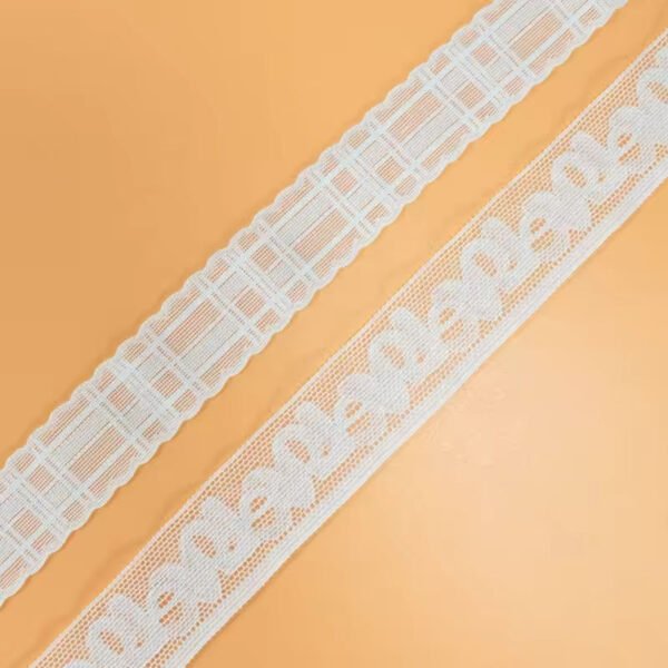 High Quality Breathable Floral Letter White Lace Trim Hollow Out Jacquard Lace Webbing for Lingerie