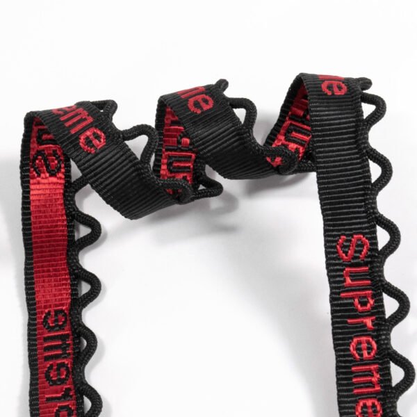 Main-03 Custom Jacquard logo Designer Braided Fluorescent Green Polyester Webbing Band for Garments Shoes Bags