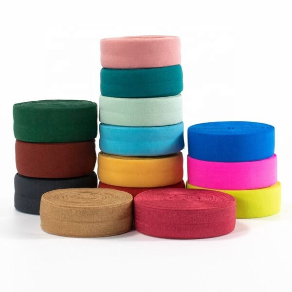 Main-03 20mm Solid Shiny Fold Over Elastic Band Multirole Spandex Ribbon Sewing Trim Underwear Bra Nylon Soft Elastic Band