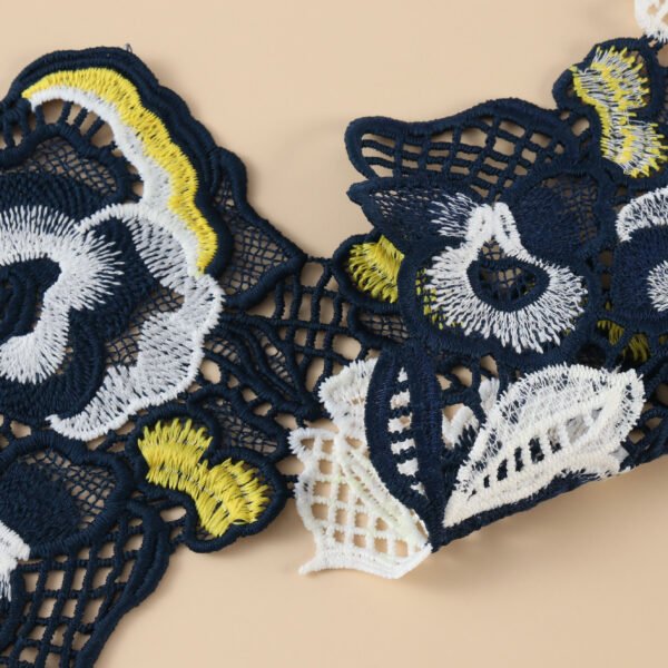 Main-03 Factory Custom Embroidery Milk Silk Embroidered Lace Fabric Trimming Lace Sewing