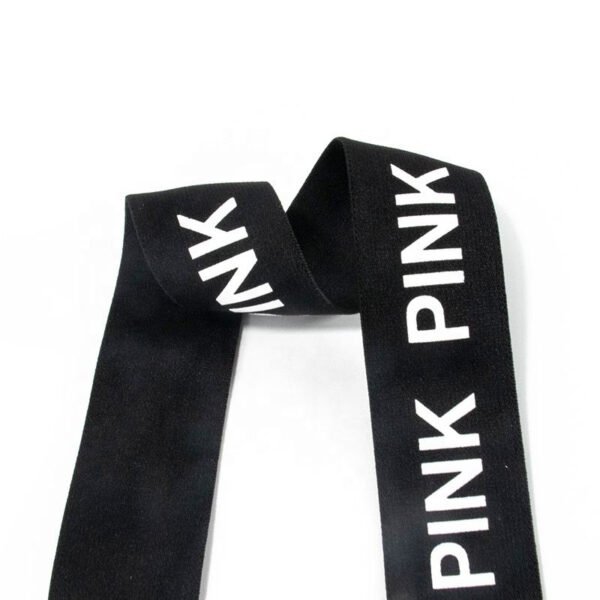 Custom Jacquard Brands logo Soft Wide Elastic Bands Knitted Woven Elastic Band Bra Double Shoulder Straps Bra Shoulder Waistband