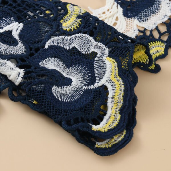 Main-04 Factory Custom Embroidery Milk Silk Embroidered Lace Fabric Trimming Lace Sewing