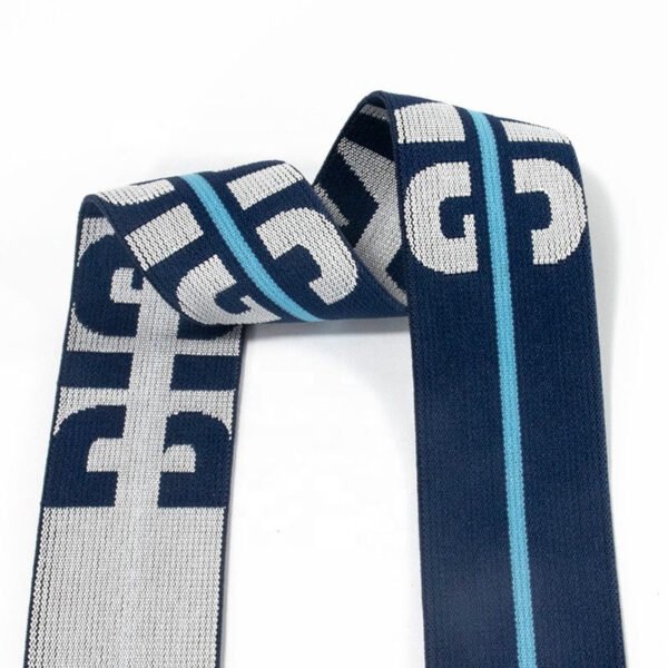 Custom Jacquard Brands logo Soft Wide Elastic Bands Knitted Woven Elastic Band Bra Double Shoulder Straps Bra Shoulder Waistband