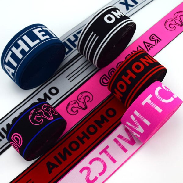 Low MOQ Custom Logo Jacquard Elastic Band for for Men Underwear Boxer Shorts Waistband Belt