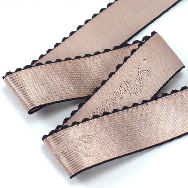 Custom Shiny Bra Shoulder Straps Nylon Bra Elastic With Custom logo for Woman Lingerie Tape