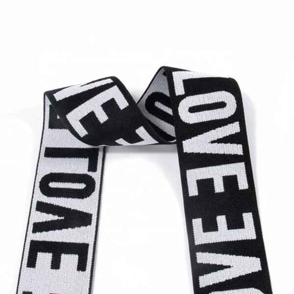 Custom Jacquard Brands logo Soft Wide Elastic Bands Knitted Woven Elastic Band Bra Double Shoulder Straps Bra Shoulder Waistband