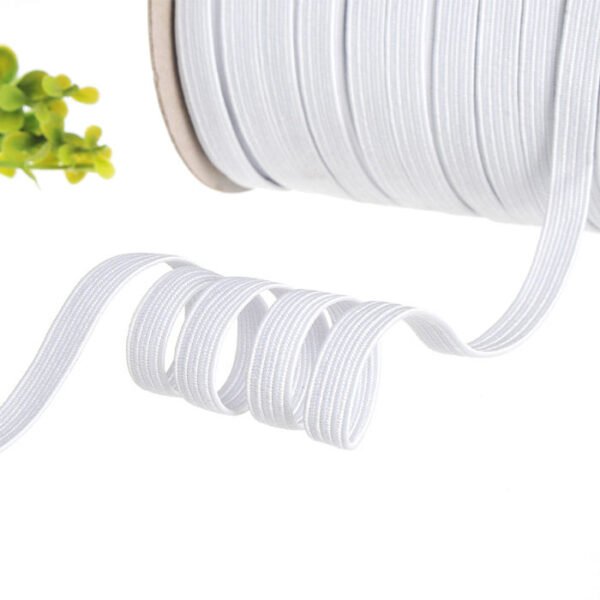 1/4" Width Braided Elastic Band/Elastic Rope White Stretch Knitted Elastic Cord for Sewing Accessories
