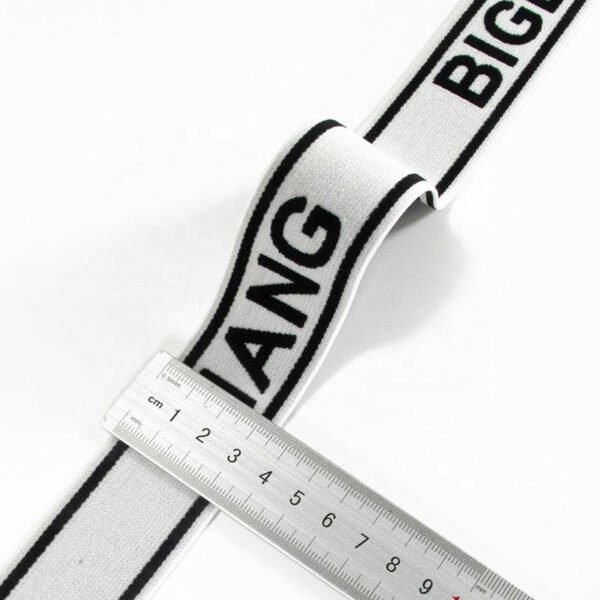 Custom Jacquard Brands logo Soft Wide Elastic Bands Knitted Woven Elastic Band Bra Double Shoulder Straps Bra Shoulder Waistband
