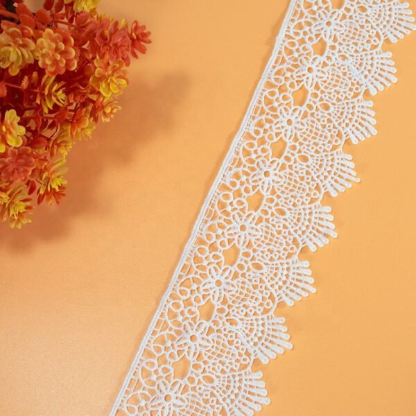 Lace Ribbon With Cotton Embroidery Water Soluble Crochet Lace Trim for Bridal Wedding Dress Decoration Christmas Gift Package