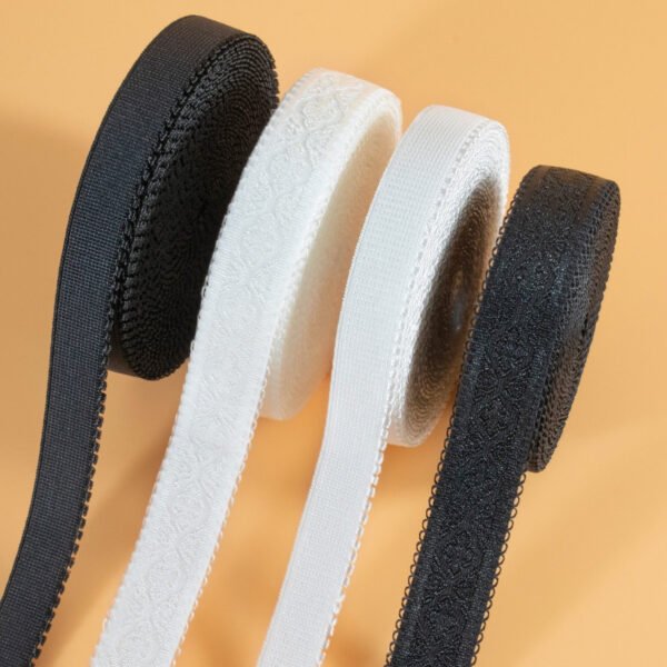 Main-38 10mm Picot Edge Elastic High Elastic Nylon Teeth Trimming Jacquard Pattern Bra Shoulder Strap for Lingerie Underwear Elastic