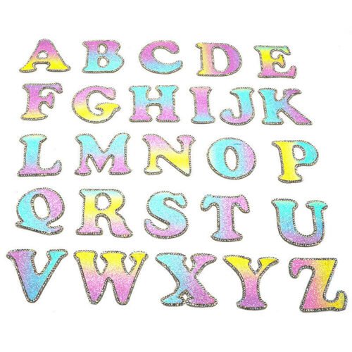 Customized A~Z Alphabet Pearl Rhinestone Words Patches Hoodie Customized Your Own Color Bing Rhinestone Letter Patch