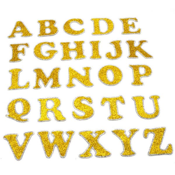 Customized A~Z Alphabet Pearl Rhinestone Words Patches Hoodie Customized Your Own Color Bing Rhinestone Letter Patch
