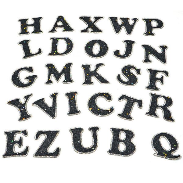 Customized A~Z Alphabet Pearl Rhinestone Words Patches Hoodie Customized Your Own Color Bing Rhinestone Letter Patch