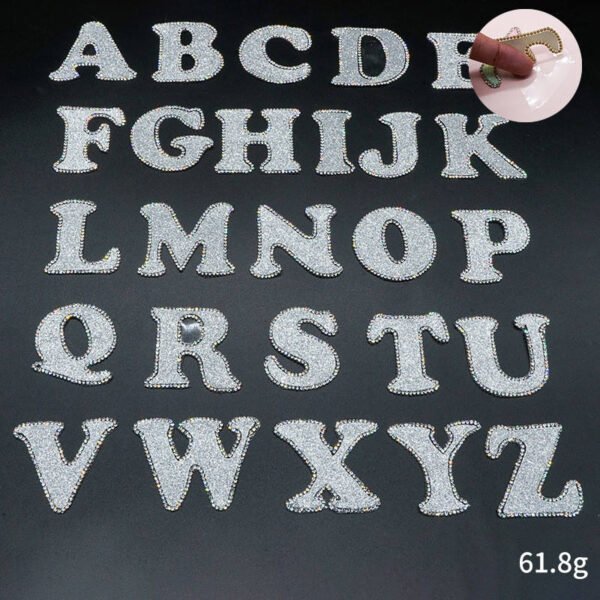 Customized A~Z Alphabet Pearl Rhinestone Words Patches Hoodie Customized Your Own Color Bing Rhinestone Letter Patch