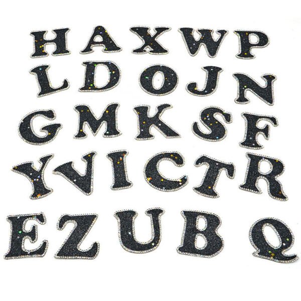 Customized A~Z Alphabet Pearl Rhinestone Words Patches Hoodie Customized Your Own Color Bing Rhinestone Letter Patch