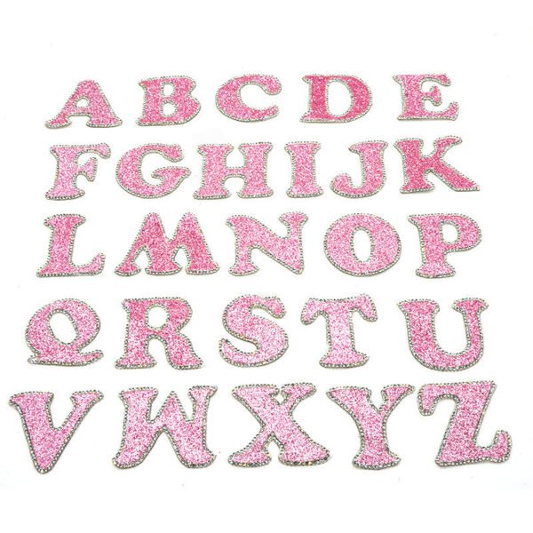 Customized A~Z Alphabet Pearl Rhinestone Words Patches Hoodie Customized Your Own Color Bing Rhinestone Letter Patch